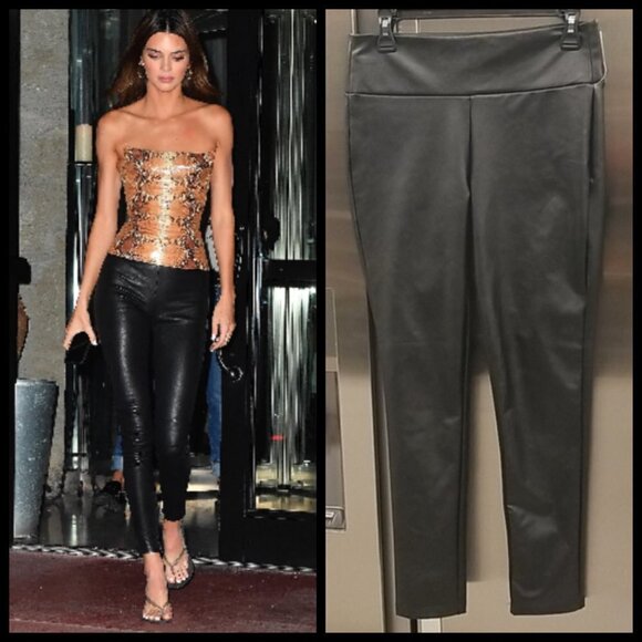 💕KENDALL + KYLIE💕 Black Faux Leather Leggings M - Picture 1 of 14